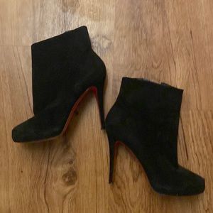 Christian Louboutin high heel black ankle botties.